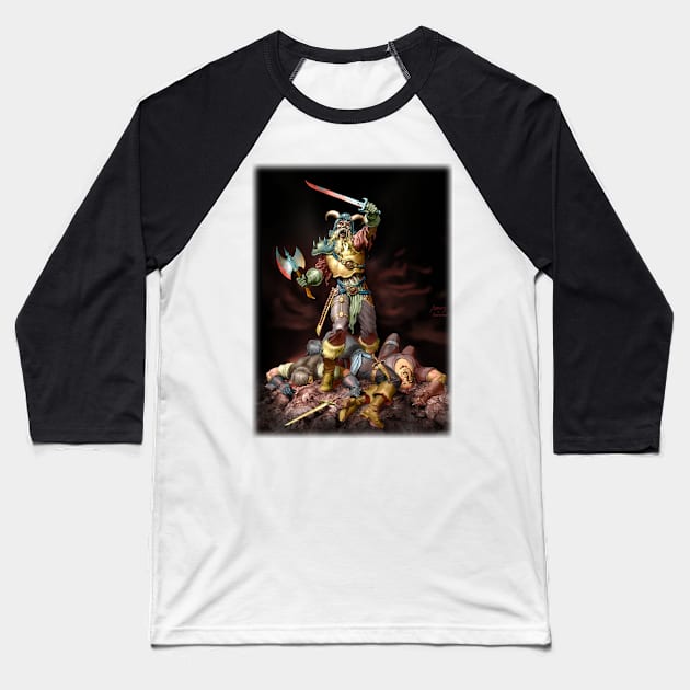 Zombie Viking Baseball T-Shirt by Paul_Abrams